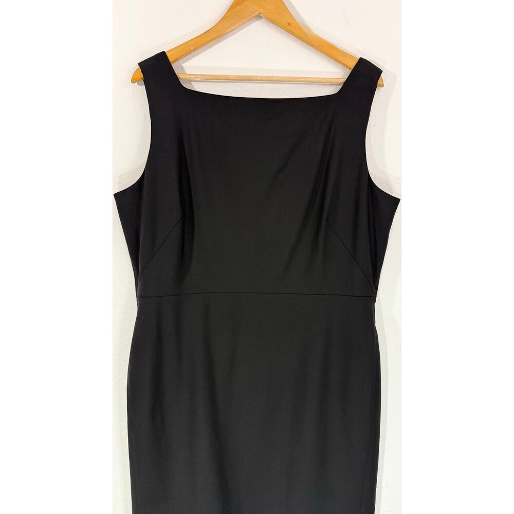 M.M.LaFleur Cynthia Dress Black Wool Sheath Square Neck Work Size 16 - Picture 5 of 12
